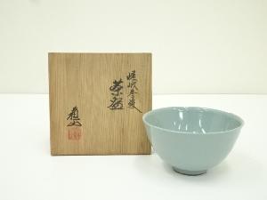京焼　三代　諏訪蘇山造　嵯峨青瓷茶碗（共箱）